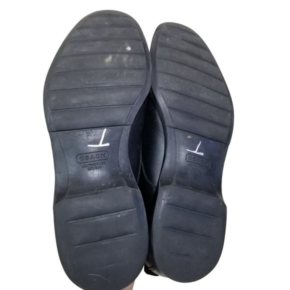 Coach Mens 9 Black Leather Lace Up Apron Toe Carle - Picture 9 of 11